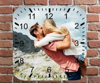Kişiye Özel Fotoğraflı Kare Duvar Saati 28 cm - Model 1