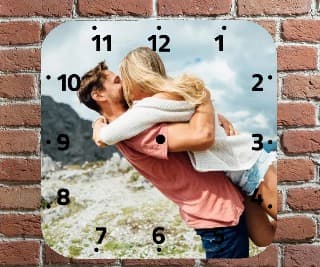 Kişiye Özel Fotoğraflı Kare Duvar Saati 28 cm - Model 2