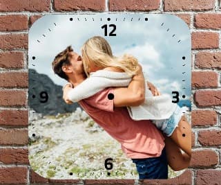 Kişiye Özel Fotoğraflı Kare Duvar Saati 28 cm - Model 4