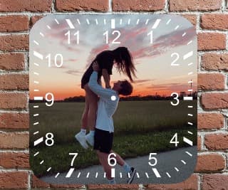 Kişiye Özel Fotoğraflı Kare Duvar Saati 28 cm - Model 5