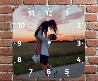 Kişiye Özel Fotoğraflı Kare Duvar Saati 28 cm - Model 6